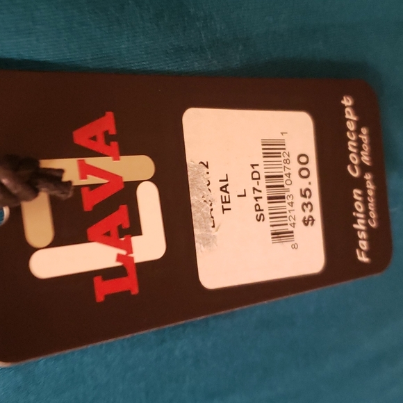 Teal cold shoulder top by Lava Size Large - Picture 5 of 6